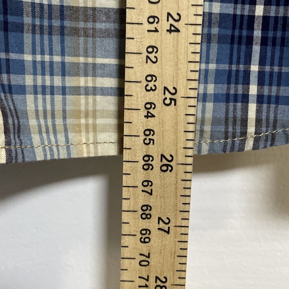 LRL Lauren Jeans Co Ralph Lauren Woman's Button Up Blue Cotton Plaid Shirt Sz M - Picture 5 of 10